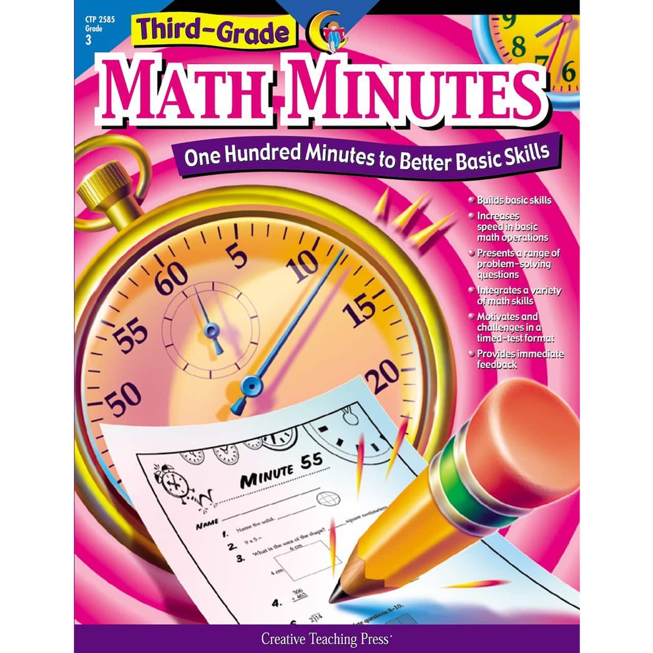 Creative Teaching Press® Math Minutes Workbook, Grade 3